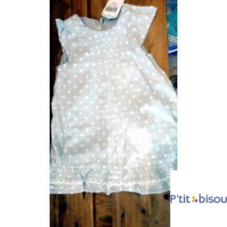 Robe grise à pois blanc