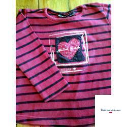 T shirt rose coeur 