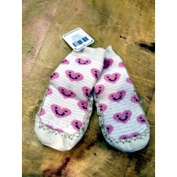 Chaussons coeurs roses 22/23