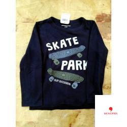 T shirt ML bleu marine skate