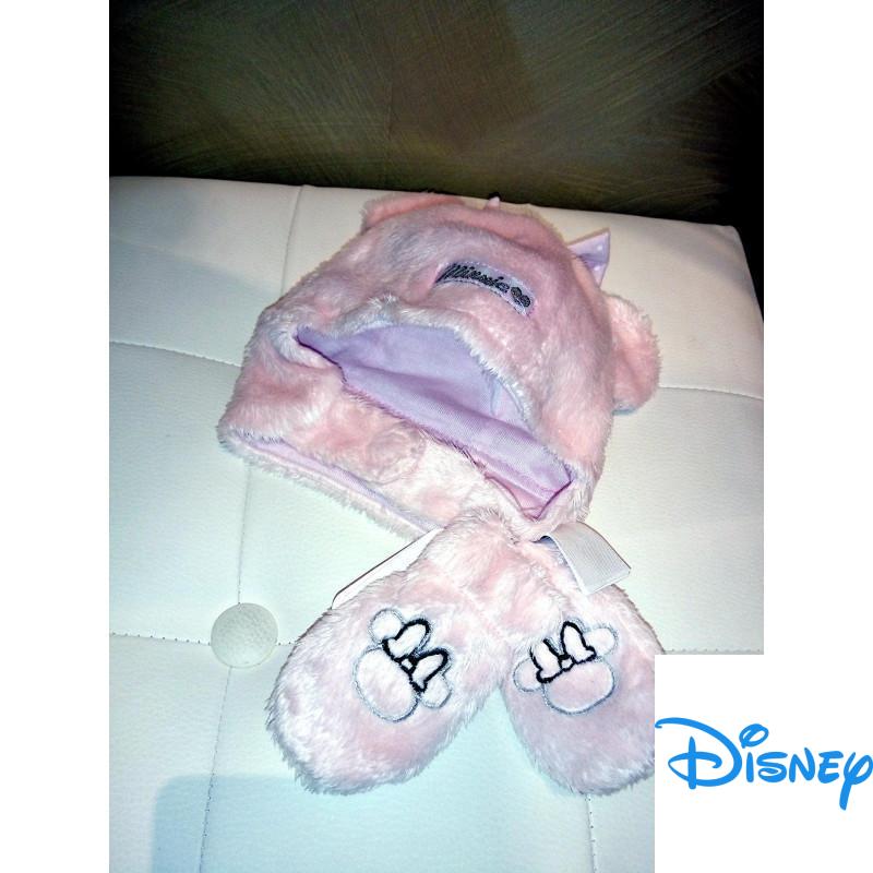 Kit bonnet et moufles rose Minnie T0