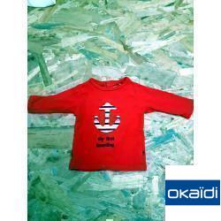 T shirt ML rouge ancre 