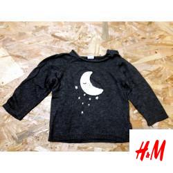 Pull gris lune blanche