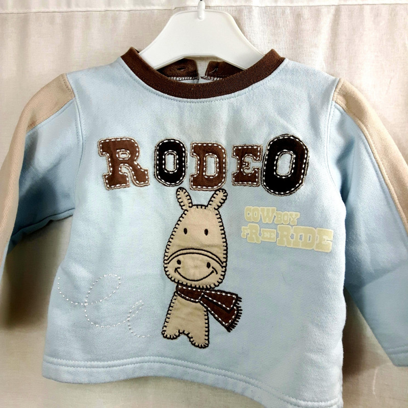 Sweat bleu et marron rodeo