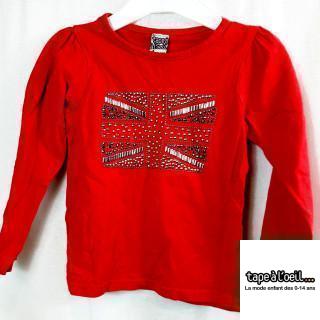 T shirt rouge strass ML