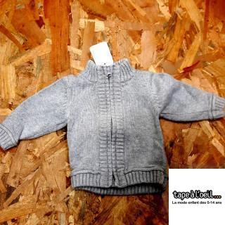 Gilet zippé gris