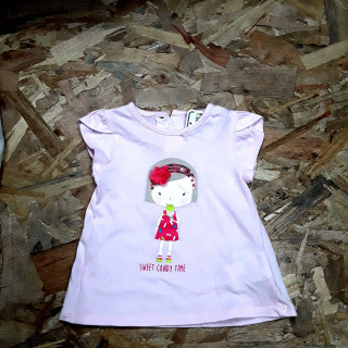 T shirt rose fillette MC