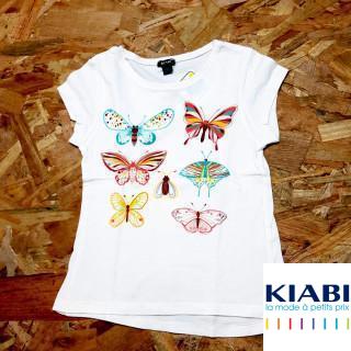 T shirt blanc papillon