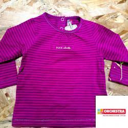 T shirt rose rayé violet