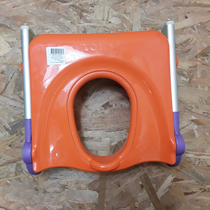Réhausseur de toilette avec marche orange et vert pliable
