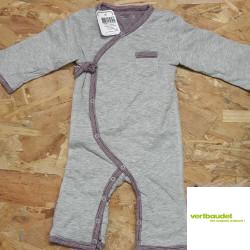 Pyjama doublé gris et violet sans pieds