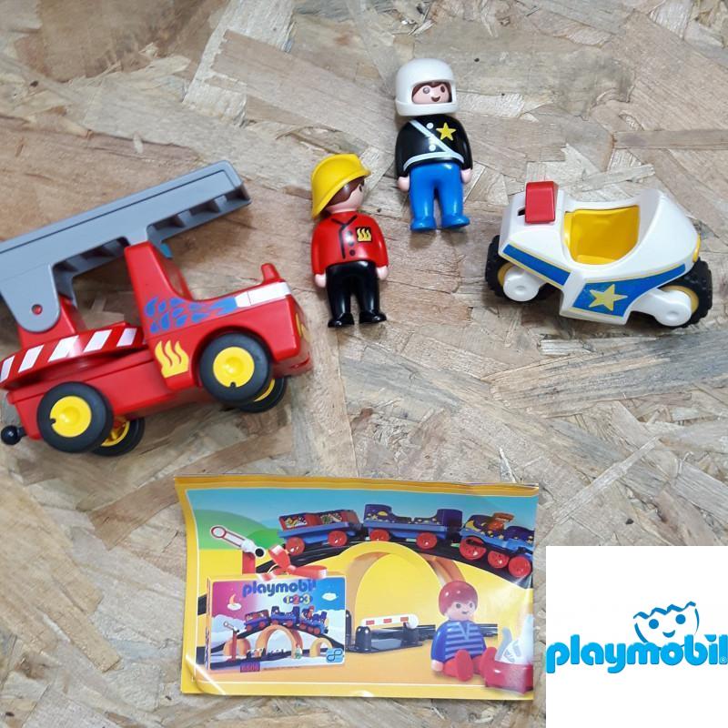 Playmobil 123 pompier et policier en moto