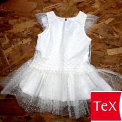 Robe blanche tulle à pois