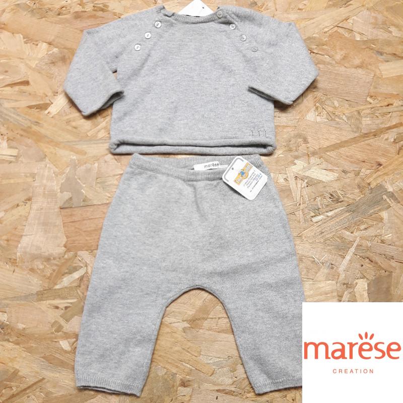 Ensemble 2 pièces gris pull pantalon