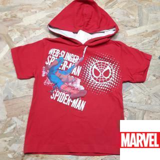 T shirt MC à capuche rouge Spiderman