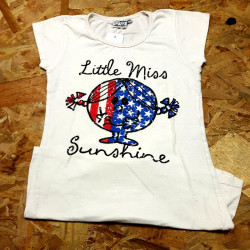 T shirt blanc " little miss " MC