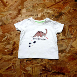 T shirt MC blanc dinosaure
