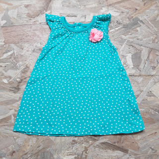 Robe verte en coton imprimé triangles