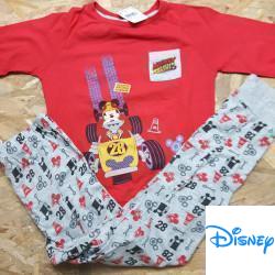 Pyjama 2 pièces t shirt ML rouge et gris Mickey