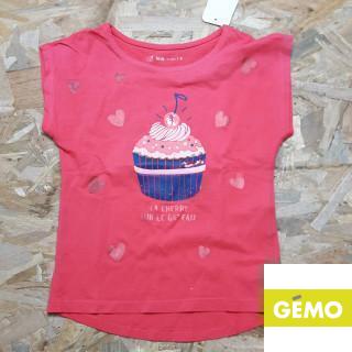 T shirt rose gateaux MC