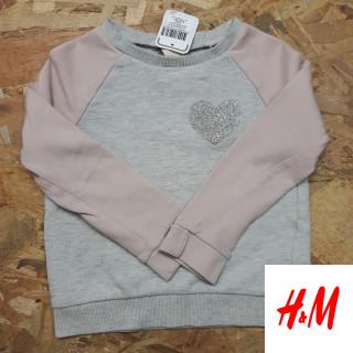 Pull gris manches roses 