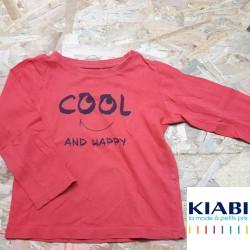 t shirt ML rouge "cool and happy"