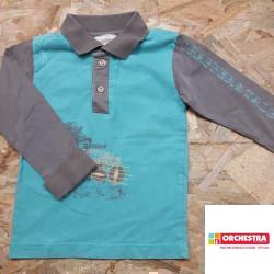 polo ML taupe et turquoise
