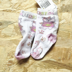 chaussettes rose pale chat