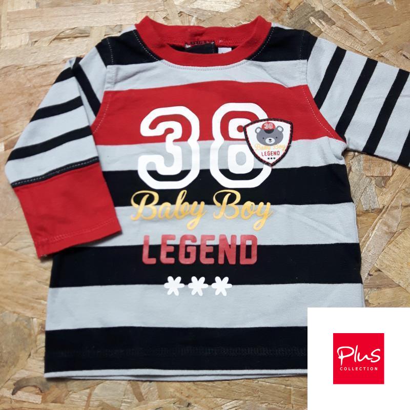 t shirt ML gris rouge et noir "38 baby boy legend"