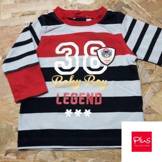 t shirt ML gris rouge et noir "38 baby boy legend"