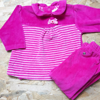 Pyjama 2 pièces fushia rayé