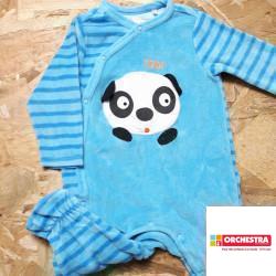 pyjama velours bleu panda