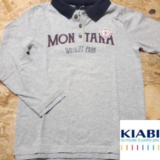 polo ML gris col marine MONTANA