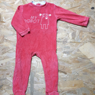 pyjama velours rouge "my robot"
