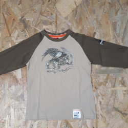 t shirt kaki et beige aigle