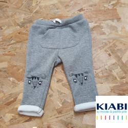 pantalon sarouel gris tête de chat et poche