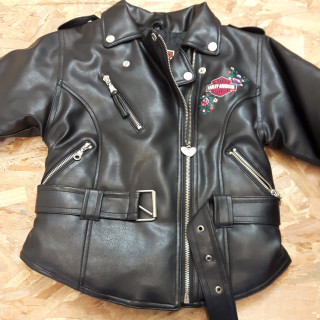 veste en cuire noir chaude "Harley Davidson"