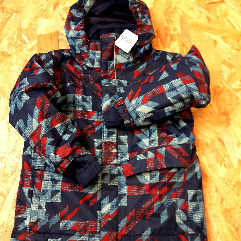 manteau de ski marine imprimé rouge et bleu 4/5 ans