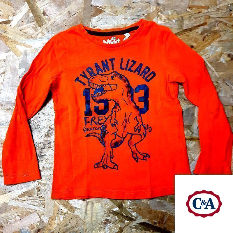 T shirt ML orange dinosaure