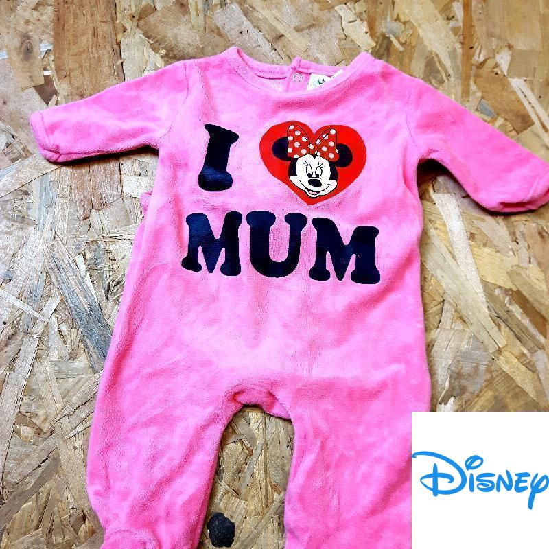 pyjama velours rose Minnie "I love Mum"