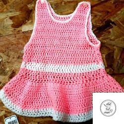 Robe pull sans manches rose...