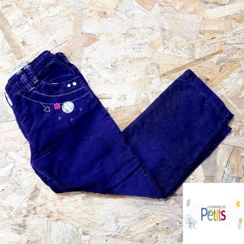 Pantalon velours violet strasses