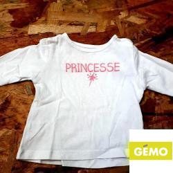T shirt ML blanc " Princesse"