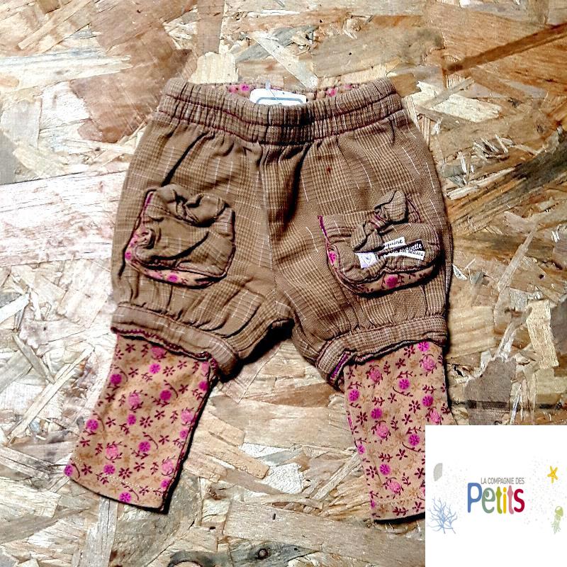 Pantalon camel et fushia