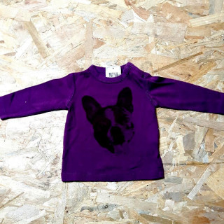 t shirt ML violet chien