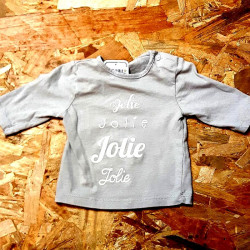T shirt ML Gris "JOLIE"