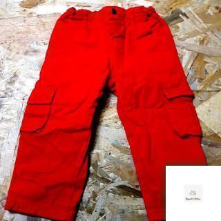 Pantalon jean rouge doublé poches