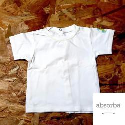 T shirt MC blanc couture verte