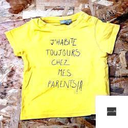T shirt MC jaune "j'habite...