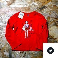 T shirt ML rouge imprimé fashion